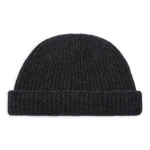 Burrows & Hare Lambswool Beanie Hat - Charcoal
