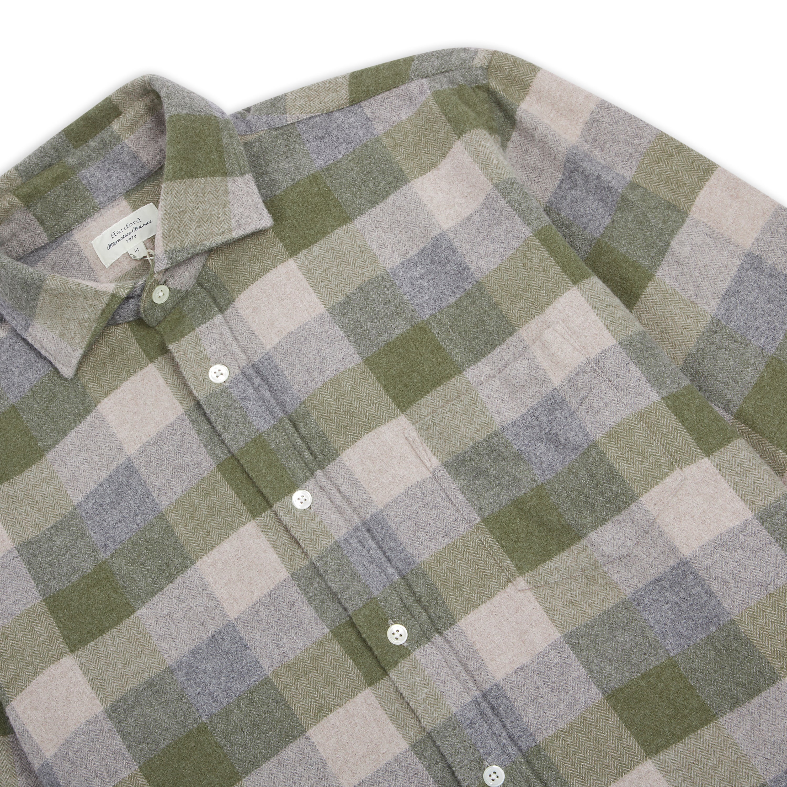 Paul Cotton Shirt - Green & Grey