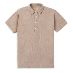 Burrows & Hare Pop Over Short Sleeve Morton Shirt - Brown